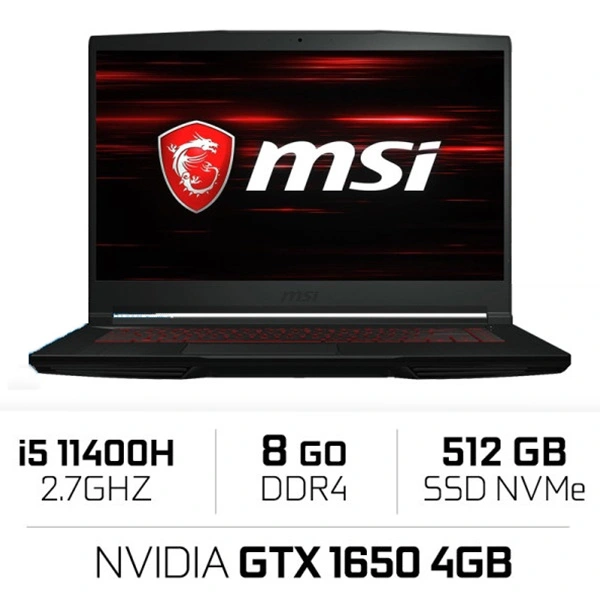 MSI GF63 11SC THIN i5-11400H 8GB 512GB SSD GTX 1650 4GB 15.6'' 11SC-496UK