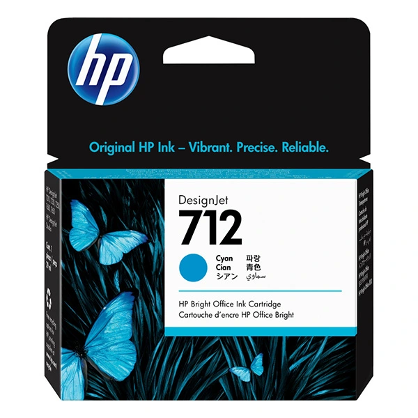 Cartouche d'encre HP 712 Cyan d'origine (3ED67A)
