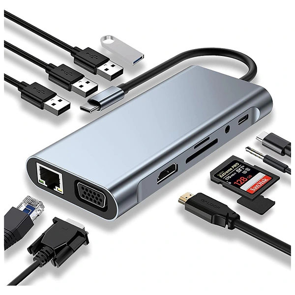 Hub USB-C 11-en-1 - Adaptateur USB-C avec HDMI 4K