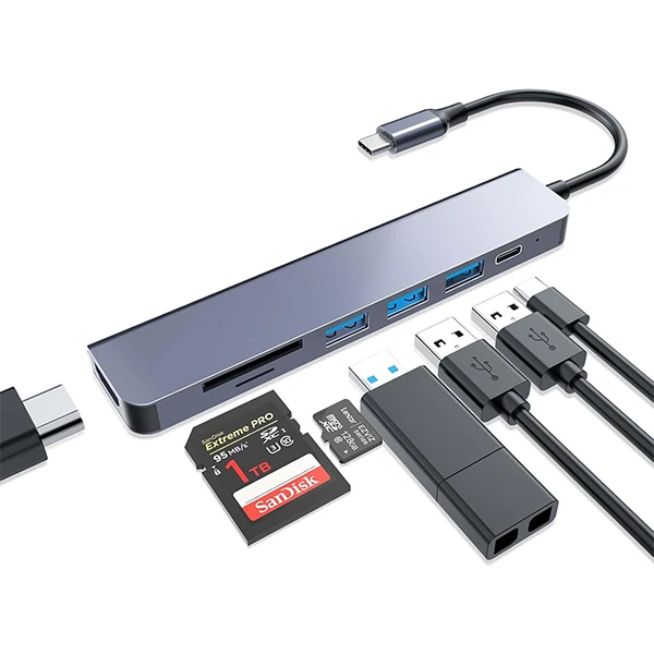 [WP-10033] Hub USB-C 7-en-1 : Adaptateur avec HDMI 4K