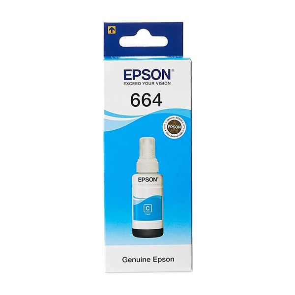 Bouteille d'encre Epson 664 Cyan origine C (T6642) - (C13T66424A) - 70ml