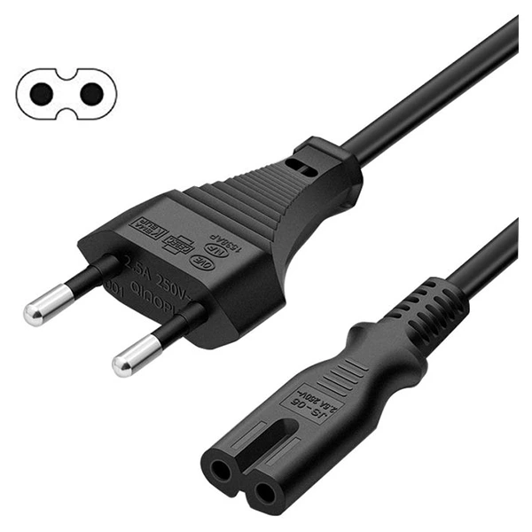 Cable alimentation 2 Pin Compatible avec Chargeur, TV , LED , high Quality
