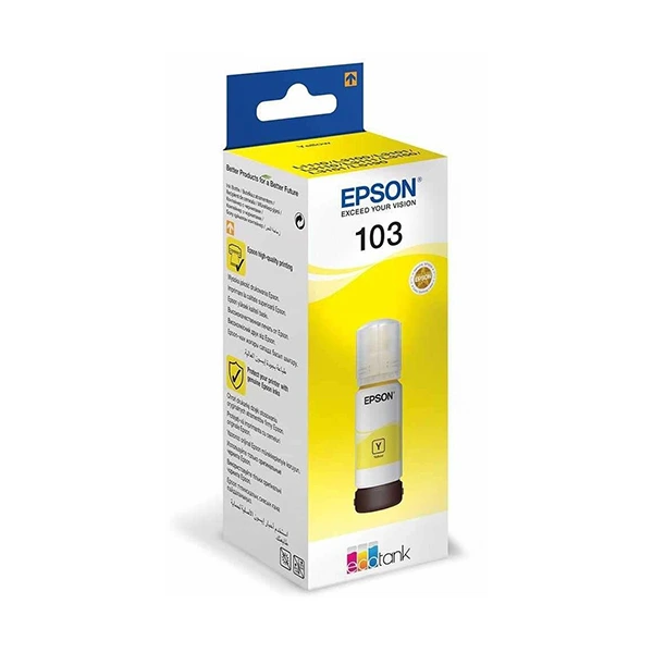 [C13T00S44A] Encre Epson 103 Jaune (65 ml) - Solution Économique et Haute Qualité pour Imprimantes EcoTank L5190, L3156, L3150, L3111, L3110, L1110